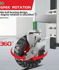 8 Inch Gate Wheel With Brake For Metal Tube Gates 600 Lb Capacity 360 Degree Swivel Heavy Duty Gate Caster Spring Loaded