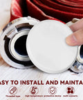 White Rock Solid Iron Fire Sprinkler Cover Plate Concealer showing easy installation on a fire sprinkler system.