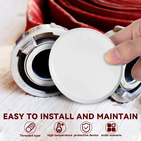 White Rock Solid Iron Fire Sprinkler Cover Plate Concealer showing easy installation on a fire sprinkler system.