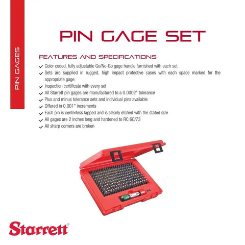 Precision Steel Pin Gage Set For Accurate Bore Sizing With 190 Pin Gauges In.061 To.250 Inch Range Minus Set Rugged High Impact Protective Case Centerless Lapped Pin Gauges Easy Precise Hole Size And Geometry Checks with red case