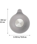 Heavy Duty Tub Stopper With Wall Mount Suction Cup Rust Proof Stainless Steel Trim Premium Silicone Seal Bath Drain Plug Leak Free Design top view with dimensions.