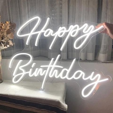 Neon LED Birthday Sign USB Powered Acrylic Wall Light For Party Vibes Teen Kids Bedroom Living Room Bar Mitzvah Gift Prom 16.3x10.2 Inches