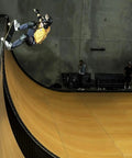 Child skateboarder wearing Six Pack Skateboard Pad Set For Juniors With Knee Elbow And Wrist Guards Contoured Fit performing on ramp