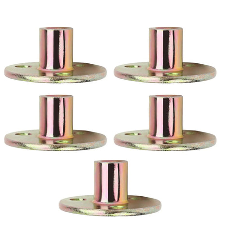 5-piece 3 Hole Flange T Nut Set in galvanized iron for furniture fixing and connection M6; round base nuts, vibration control