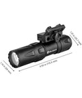 Ultra Compact Tactical Flashlight For Hunting And Outdoor Use, 1250 Lumens, rechargeable weapon light with slide rail mount