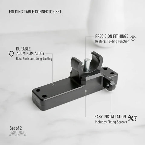 Heavy Duty Folding Table Connector Kit 2 Pack With Screws For Camping And Patio Slatted Tables Replaces Damaged Hinge Connectors black aluminum alloy set of 2