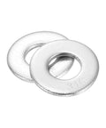 100 Piece Set Of 1/4 Inch Flat Washers Crafted From Top Shelf 316 Stainless Steel for nailing down bolts and screws.