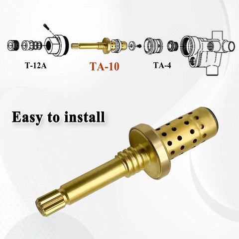 TA-10 Flow Control Spindle Assembly For Shower Valve Replacement with diagram, brass material, easy to install