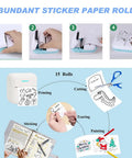 Ten Rolls Mini Thermal Sticker Paper 57 By 25mm Self Adhesive For Mini Printer Sticker Maker And Instant Camera BPA Free Easy Peel Sheets Great For DIY Projects And Labeling Compatible With Two Point Two Inch Printers, mini printer rolls shown