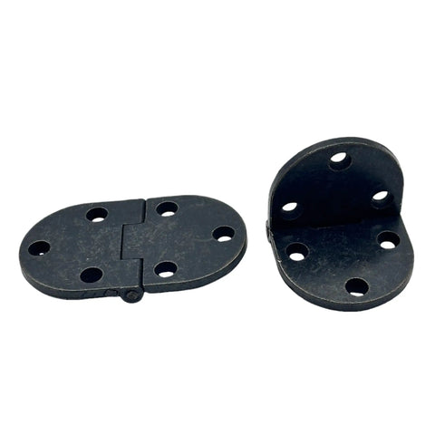 Solid Heavy Duty Butler Tray Hinges For Roll Top Desks And Drop Leaf Tables Dark Bronze Smooth 90 Degree Action with screw holes