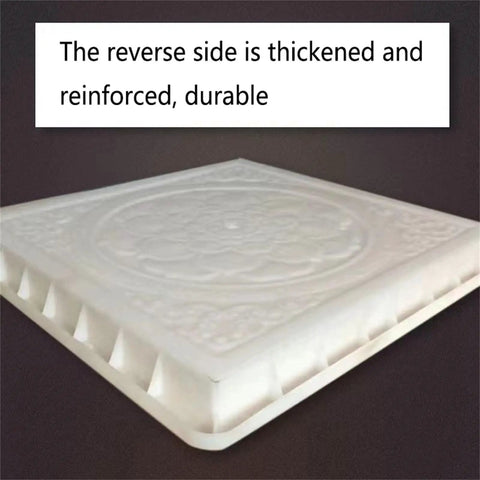 Two Piece Concrete Molds For Walkways Diy Square Paver Stamps Flagstone Casting Reusable Garden Path Stone Patio Pavers 15.7 By 15.7 By 1.4 Inches For Diy Folks, showing reinforced reverse side.
