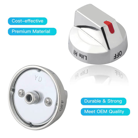 Stainless Steel Gas Stove Knob Replacement With Reinforced Ring For Heavy Duty Performance And Easy Install Premium Quality Knob Set