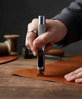 Using Pro Grade Heavy Duty Steel Leather Hole Punch Set Three Piece Grommet Punch Kit on leather for crafting and upholstery