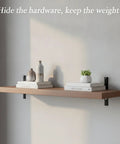 Hidden Wall Mount Bracket L Shaped Steel Support For Floating Shelves TV Consoles And Cabinets Multipurpose Mount installed