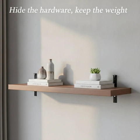 Hidden Wall Mount Bracket L Shaped Steel Support For Floating Shelves TV Consoles And Cabinets Multipurpose Mount installed