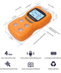 Orange Four In One Portable Gas Detector With Clip Go To Gear Rechargeable Handheld Gas Monitor Meter Tester And Analyzer