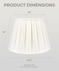 Empire English Pleat Lamp Shade 10 X 14.5 X 10 White Hand Tailored Silk Type Shantung Fabric With Off White Softback Lining Brass Finish Spider