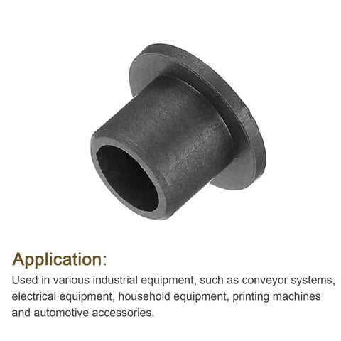 Dope 8 Pack Flanged Sleeve Bearing Set Black POM Plastic Bushing 5mm ID 7mm OD 7mm Length Flange Diameter 11mm Thick 1mm For Small Motors DIY Projects And Precision Axial Bushings, black flanged sleeve bearing