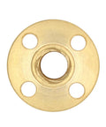 Top view of a brass nut from the two pack brass nut for T8x8 lead screw 8mm diameter Acme thread 2mm pitch 4 start 8mm lead.