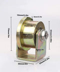 Heavy Duty T Groove Sliding Gate Roller Track Wheel With 80 Millimeter Galvanized Steel Barn Door Caster dimensions displayed.