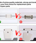 Image comparing new and old 26 Piece Cooler Hinge And Latch Kit Replacement Pack For Ice Chest And Freezer Includes Hinges Latches.