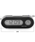 MEANLIN MEASURE digital car clock with temp and time display, black with LCD backlight; pack of 2