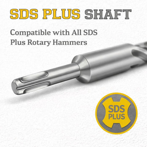 3/4-inch SDS Plus masonry drill bit, side view, 12-inch length, 2-pack