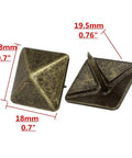 Badass Bronze Upholstery Tacks 50 Pack Square Head Bubble Nails For Furniture Crafting Decorative Thumb Tacks With Vintage Polish Solid Heavy Duty Hardware For Diy Cabinetry That Looks Absolutely Dope, showing two square head tacks measuring 19.5mm with a bronze finish.