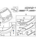 Diagram showing Mazda CX-9 exterior parts including 10 Pack Fender Trim Wheel Opening Moulding Retainer Clips For Mazda KD51-51-W24