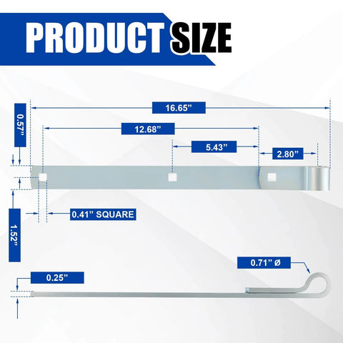 Dimensions of 16 Inch Zinc Strap Hinges 4 Pack For Gates Tool Sheds Barn Doors And Swing Doors