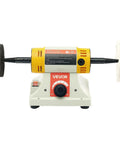 Beefy 8 Inch Bench Buffer Polisher With 370W Copper Motor and 3450 RPM, dual cotton wheels, heavy-duty benchtop tool for versatile use