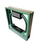 Hella Accurate 150mm Framed Spirit Level With Point Two Millimeter Calibration showing steel frame and liquid level for precise measurements.