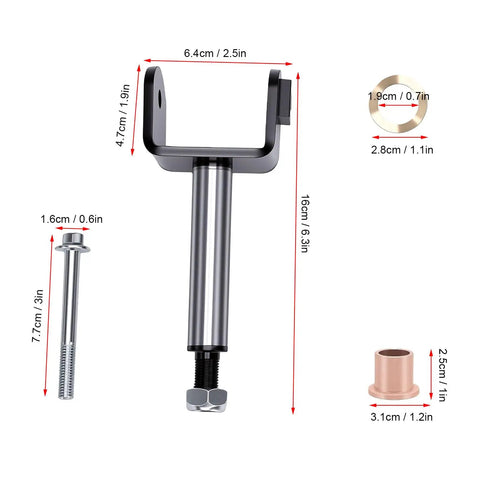 Golf Cart Front End Kings Pin Repair Kit Replacement For Club Car Precedent 2003.5 Up Gas And Electric Models With OEM 102287201 103638601 103638801 Direct Fit components shown with measurements