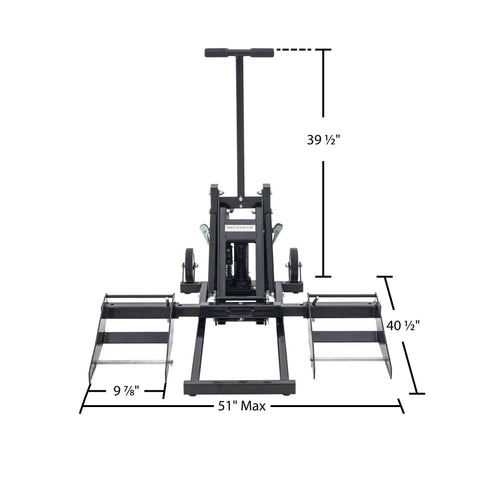 Zero Turn Lawn Mower Lift by Guardian, 550 lb capacity, 27 in height, T-handle with lifting arms