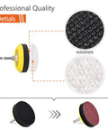 Close-up of 3 Inch Sanding Discs Kit All In One With 100 Pcs Discs And 2 Buffing Sponge Blocks, shank detail shown.