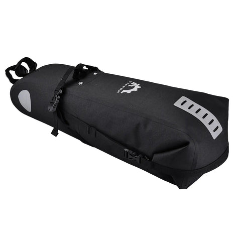 10L Waterproof Bike Saddle Bag With Roll Top Closure, Adjustable Capacity, Durable PVC TPU Construction, Reflective Gear
