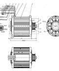 Detailed diagram of Badass High Torque Mid Drive Motor Conversion Kit for Dirtbikes and Mopeds compatible with standard battery pack.