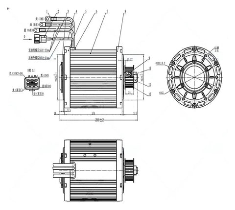 Detailed diagram of Badass High Torque Mid Drive Motor Conversion Kit for Dirtbikes and Mopeds compatible with standard battery pack.