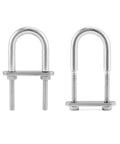 Four pack marine stainless steel U bolts with nuts and plates.
