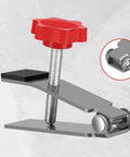 Close-up of Heavy Duty Tile Lifter With Adjustable Arm Jack and Triangular Load Bearing Base showing red fine tune knob and steel structure.