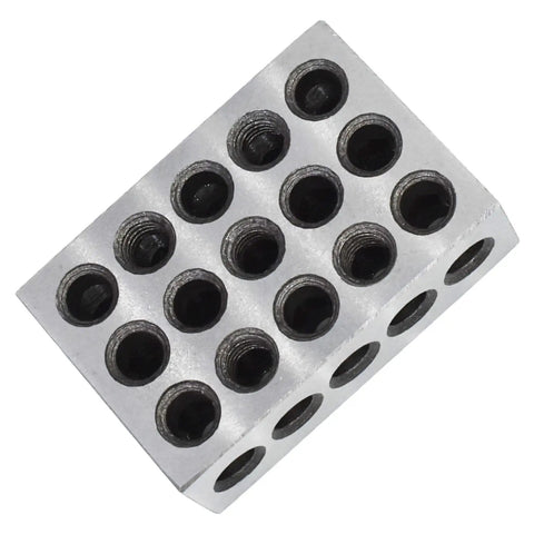 1-2-3 Block Set Built Tough For Milling, 5 Matched Pairs With 23 Holes, Pro Grade 0.0002 Inch Per Inch Precision, 1 X 2 X 3 Inch Hardened Tool Steel Jigs For Milling Machines close-up