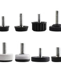 Adjustable Furniture Leveling Feet With Screws And Floor Protectors, round base glides, various pad styles, height adjustable