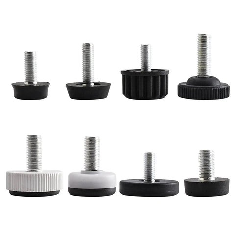 Adjustable Furniture Leveling Feet With Screws And Floor Protectors, round base glides, various pad styles, height adjustable