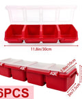 6 Pack Screw Organizer Storage Bins With Lids, Stackable Plastic Hardware Box shown with dimensions