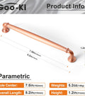 Six Pack Brushed Copper Cabinet Pulls Zinc Alloy Drawer Handles 7.56 Inch Center To Center Modern Kitchen Dresser Hardware