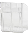 Clear removable bin from TiltView Plastic Storage Cabinet With Four Tilt Out Bins For Quick Access in a stone finish