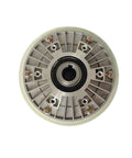 Front view of Hollow Shaft 24V Magnetic Powder Clutch Brake With Hole Type Design for precise non contact torque transmission.