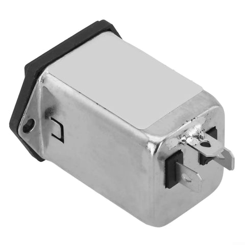 IEC Input Module With EMI Filter And Fuse 250V AC 10A Power Outlet For Industrial Electronics Office And Test Equipment Noise Suppression Component CW2A/AR Great For Pro Shops And Labs In Real World Use, metal housing side view