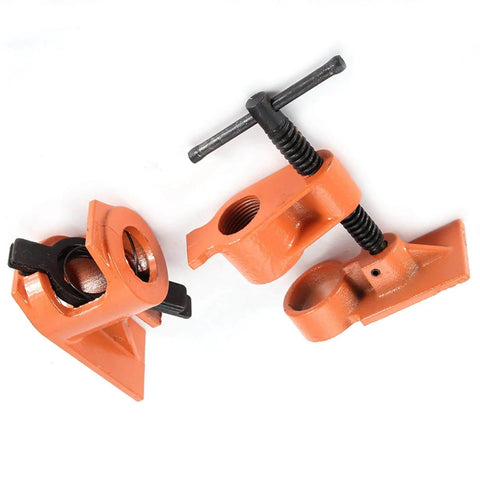 Heavy Duty 1 Inch Pipe Clamp Jaws Vise Fixture Set For Woodworking Tools Built To Last And Beefy For Gluing And Assembly