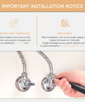 Installing 24-Inch Faucet Supply Lines With 3/8 Inch Compression To M10 Male Connector Braided Stainless Steel Nylon Hose